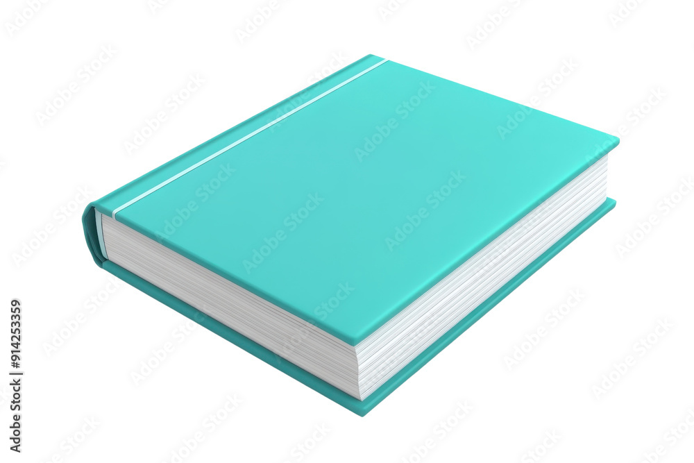 Closed turquoise book with a plain cover, isolated on a transparent background. Ideal for education, literature, and reading concepts. Closed turquoise book with a plain cover, isolated on a transparent background. Ideal for education, literature, and reading concepts.