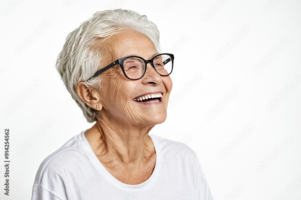 Senior woman laughing with happiness