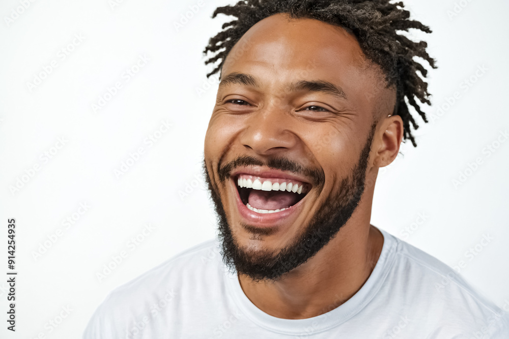 Portrait of a happy man laughing with white teeth Portrait of a happy man laughing with white teeth