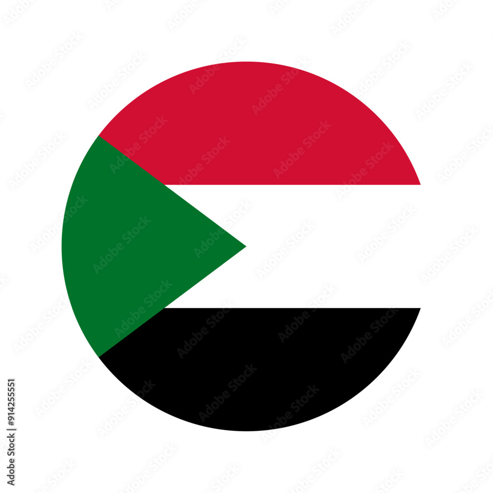 Round Sudan flag icon