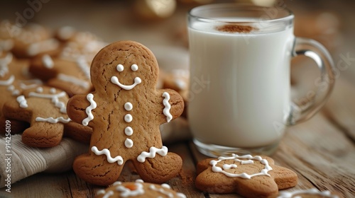 Gingerbread Cookie and Milk, Holiday Dessert