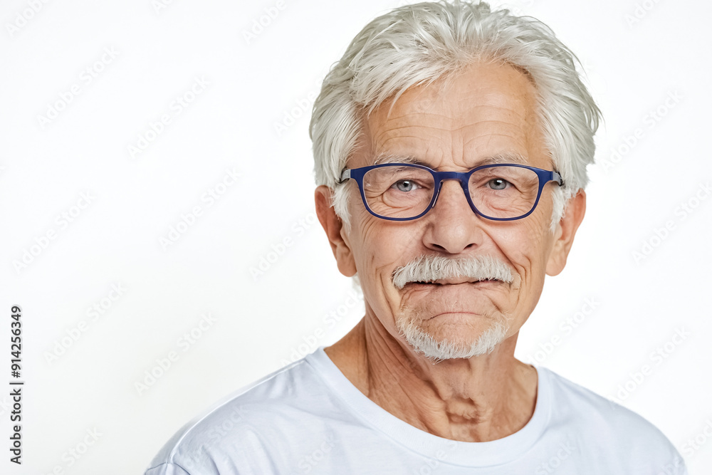 Portrait of a Smiling Senior Man with Glasses Portrait of a Smiling Senior Man with Glasses