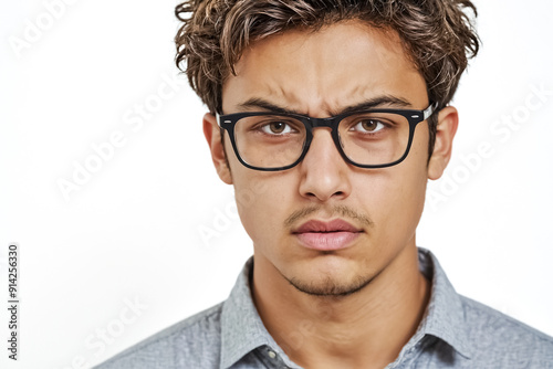 Young Man with a Frowning Expression