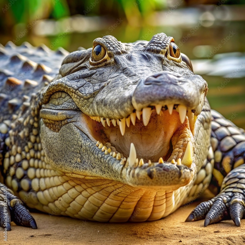 Obraz premium Crocodile Icon Design for Reptiles and Nature Themes