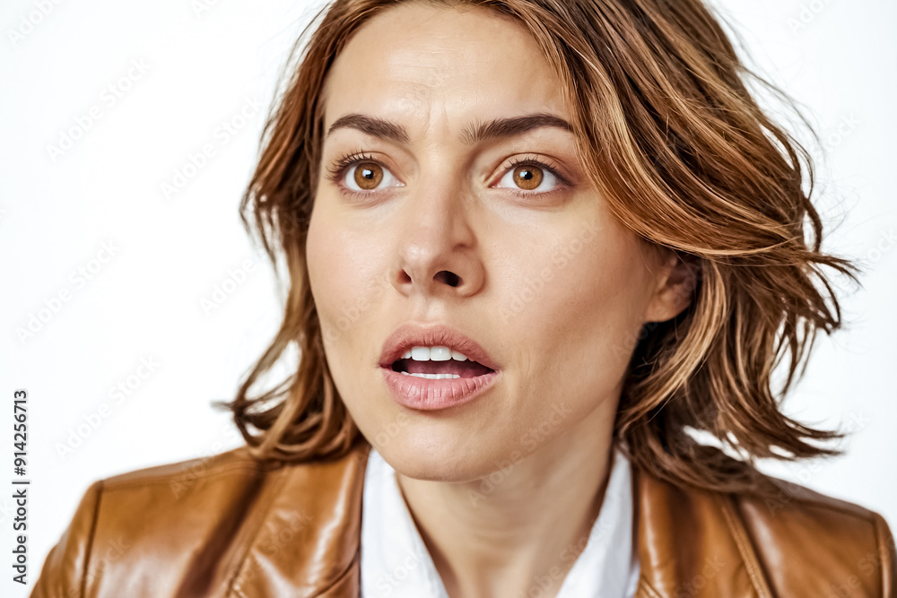 Woman with a surprised expression Woman with a surprised expression