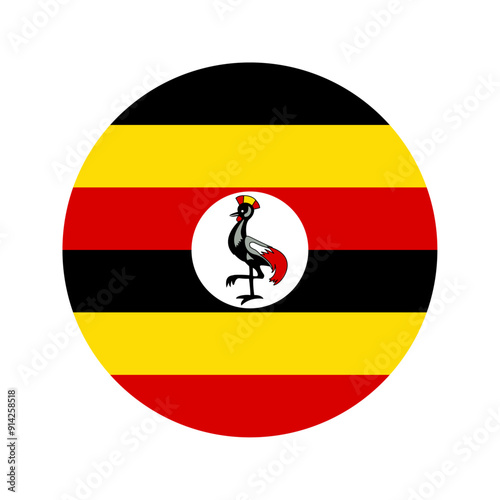 Round Uganda flag icon