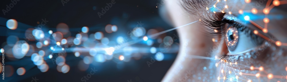 A close-up image of an eye with vivid light reflections, symbolizing vision, technology, and perception in a digital world. A close-up image of an eye with vivid light reflections, symbolizing vision, technology, and perception in a digital world.