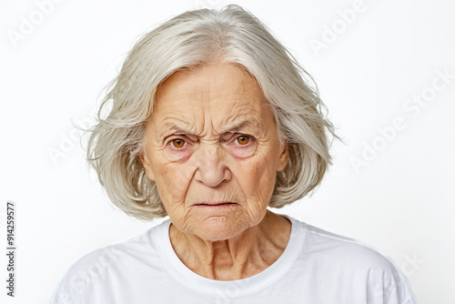 Senior woman with a serious expression