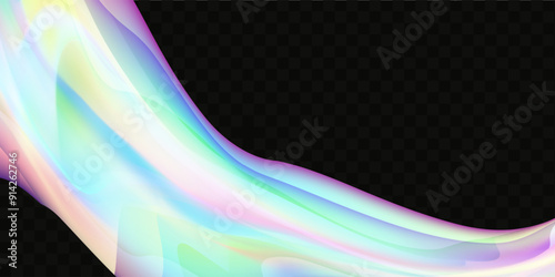 Abstract  holographic wave.Flow iridescent fluid.Dynamic spectrum ribbon.
