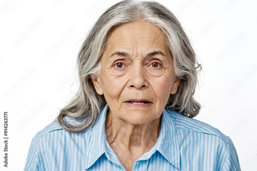 Closeup portrait of a concerned senior woman Closeup portrait of a concerned senior woman