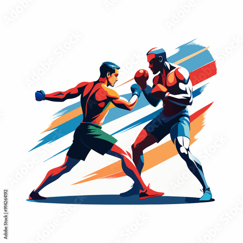 Professional Boxers Isolated