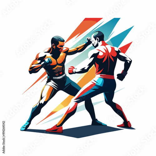 Professional Boxers Isolated