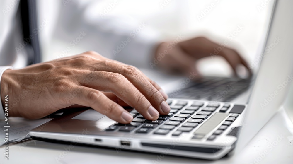 Financial data being calculated by a businessperson's hands using a calculator and laptop. Financial data being calculated by a businessperson's hands using a calculator and laptop.