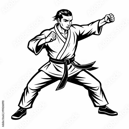 vector illustration of karate