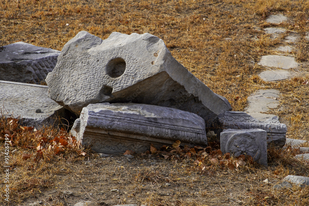 The ruins of Xiqiqu Site in Old Summer Palace Western Tower Scenic Area. The ruins of Xiqiqu Site in Old Summer Palace Western Tower Scenic Area.