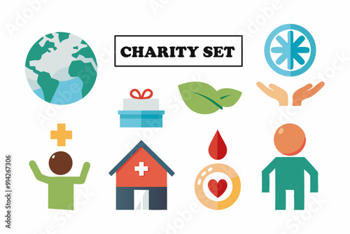 Set icon for International charity day or your design