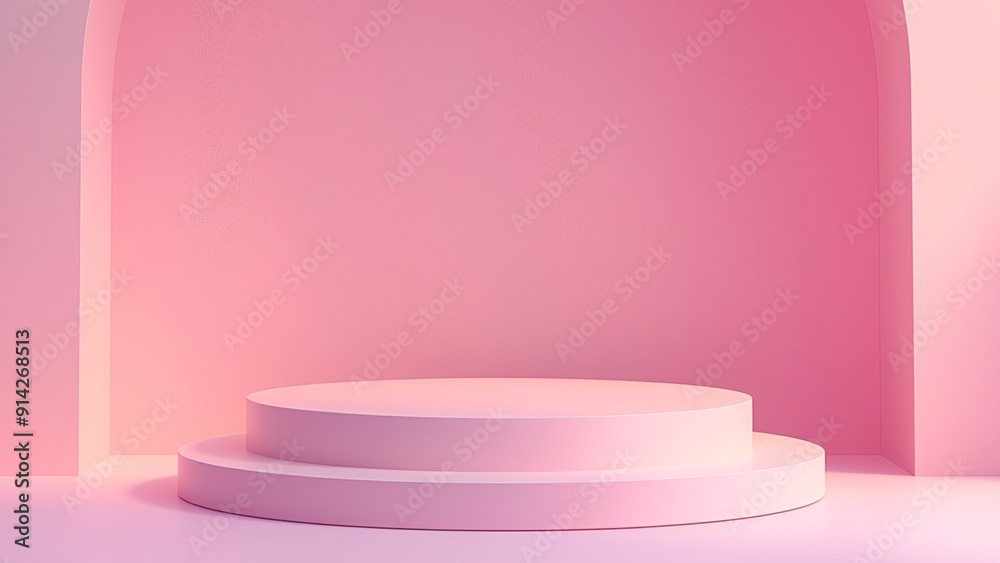 3D rendering of a pink podium 3D rendering of a pink podium