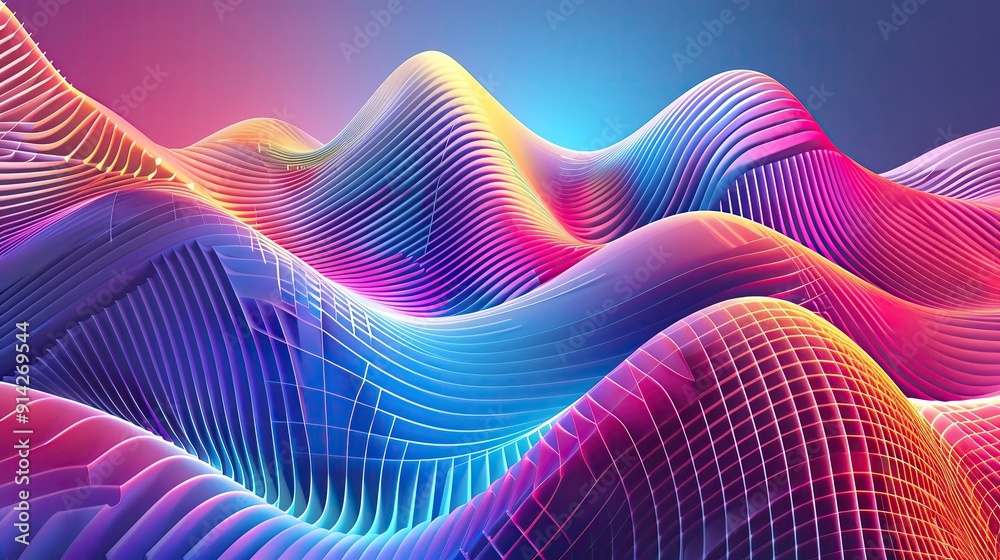 Stunning abstract waves with vibrant colors and intricate patterns, creating a dynamic visual experience of fluid motion. Stunning abstract waves with vibrant colors and intricate patterns, creating a dynamic visual experience of fluid motion.