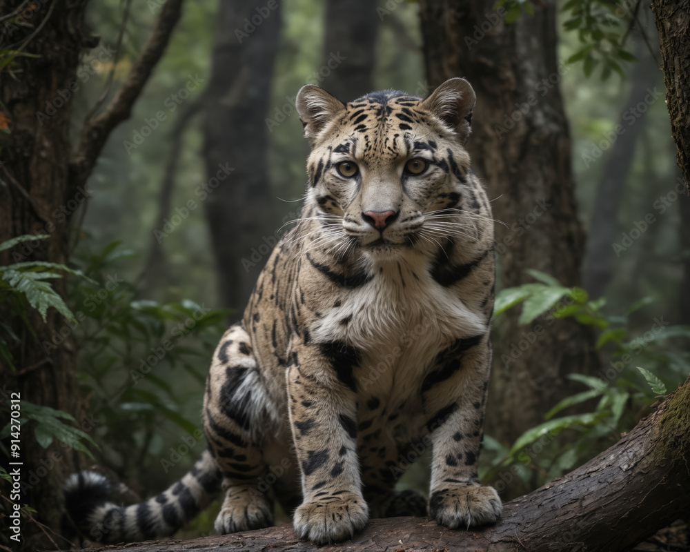 Obraz premium Majestic Clouded Leopard in Forest