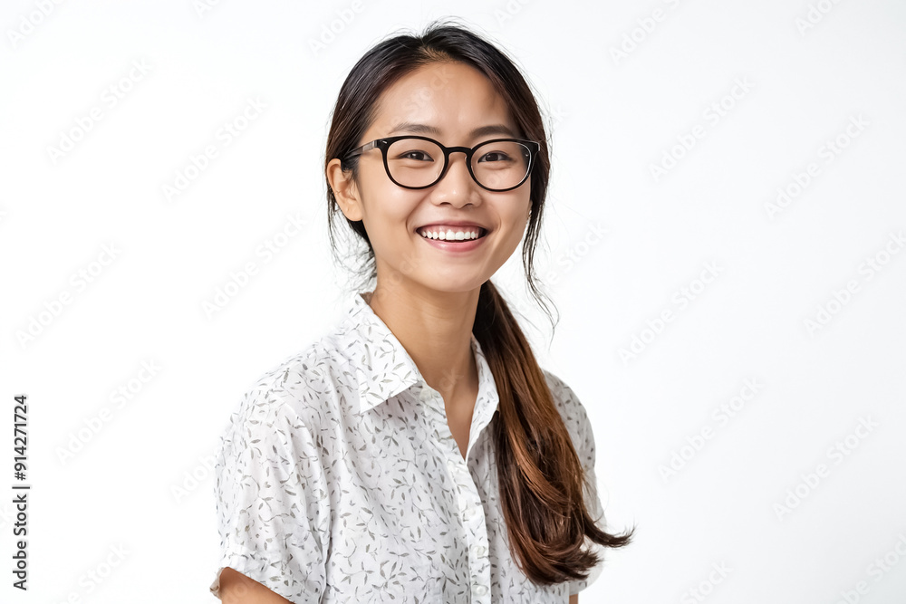 Portrait of a Smiling Young Woman in Glasses Portrait of a Smiling Young Woman in Glasses