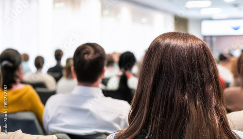 Audience listening to a presentation