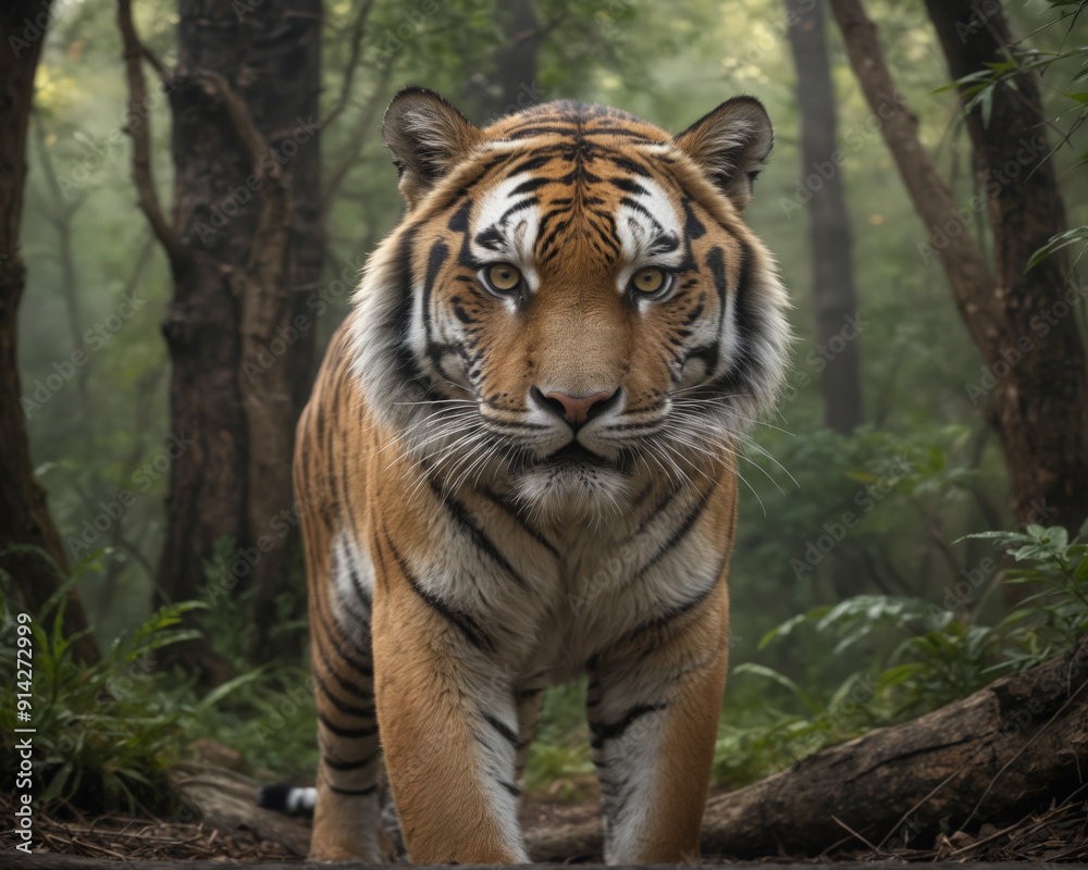 Obraz premium Majestic Tiger in Lush Forest