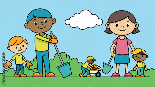 volunteer kids a vector illustration of kids vector illustration