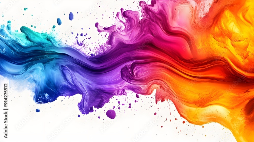 Fototapeta premium Multicolored effective and popular (fog, smoke, splash, wave) graphic resources on white background