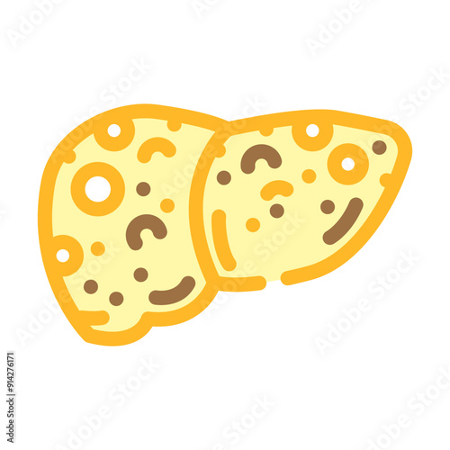 fatty liver disease obesity overweight color icon vector. fatty liver disease obesity overweight sign. isolated symbol illustration