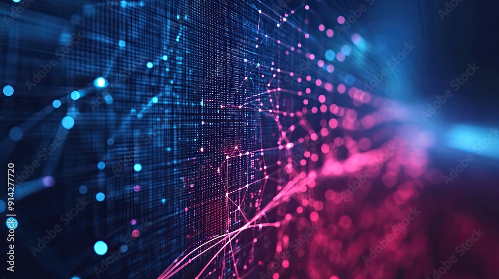 Abstract technology background with big data visualization, highlighting advanced digital concepts and data connectivity.