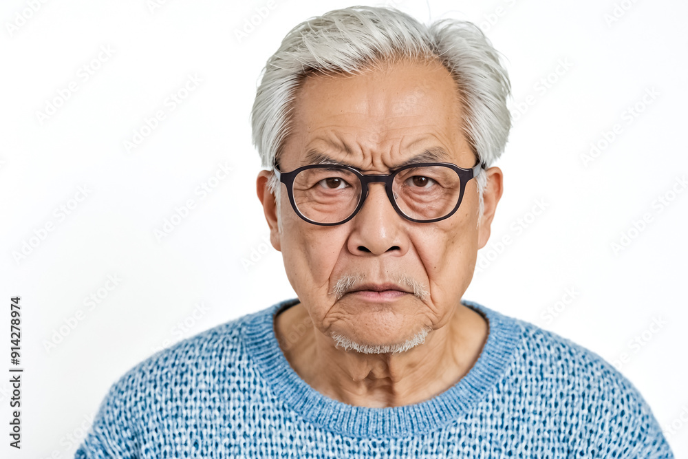 Closeup Portrait of Serious Senior Man Closeup Portrait of Serious Senior Man