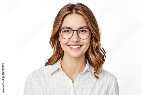 Portrait of a smiling woman wearing glasses