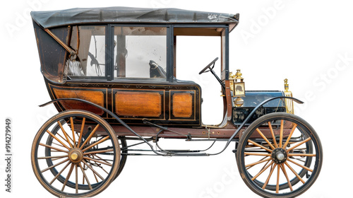 Vintage carriage on transparent background photo