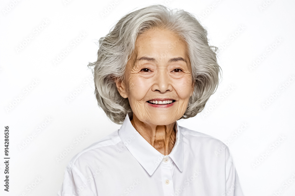 Portrait of a Smiling Senior Woman with White Hair Portrait of a Smiling Senior Woman with White Hair
