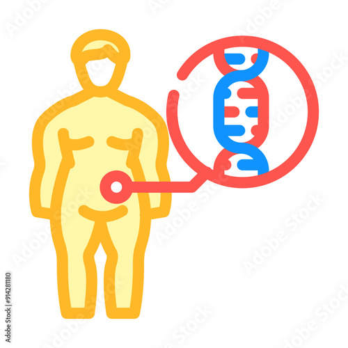 genetic predisposition obesity overweight color icon vector. genetic predisposition obesity overweight sign. isolated symbol illustration