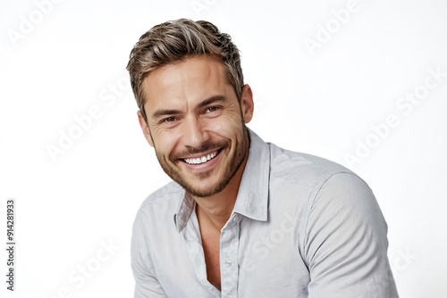 Portrait of a happy smiling man with a beard