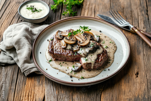 Delicious Plate of Steak wi...