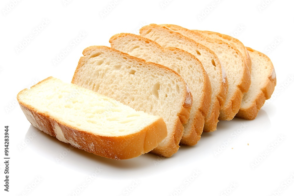 Freshly Sliced Bread Close-Up Illustration on White Background Freshly Sliced Bread Close-Up Illustration on White Background