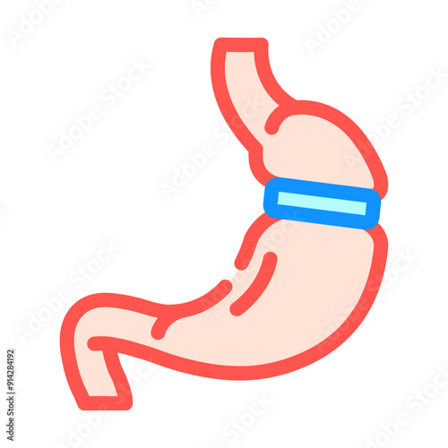 bariatric surgery obesity overweight color icon vector. bariatric surgery obesity overweight sign. isolated symbol illustration