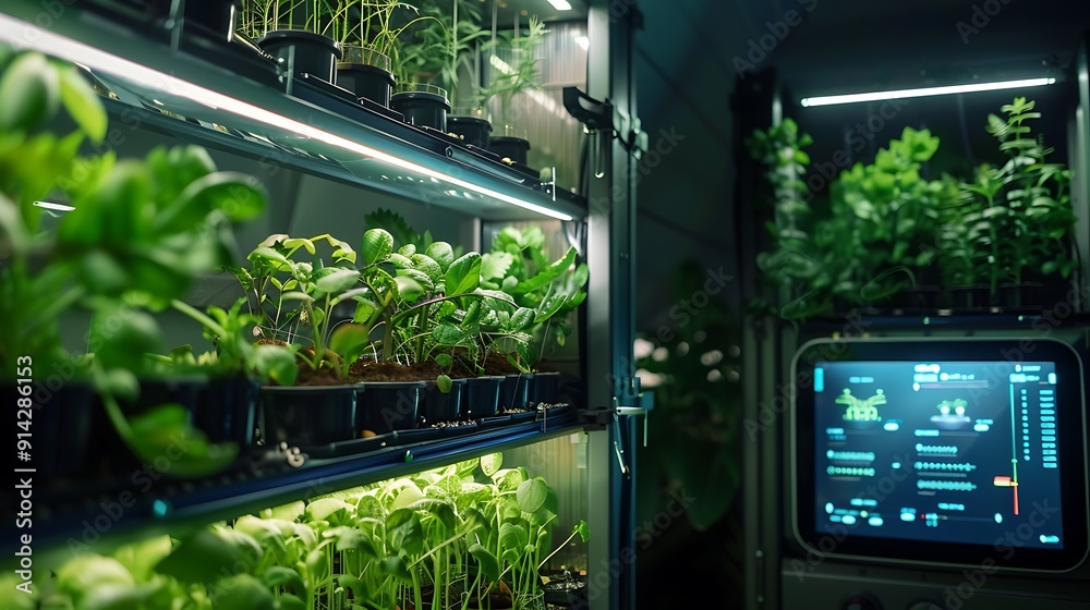 Indoor Hydroponic Garden with Technology Display Indoor Hydroponic Garden with Technology Display