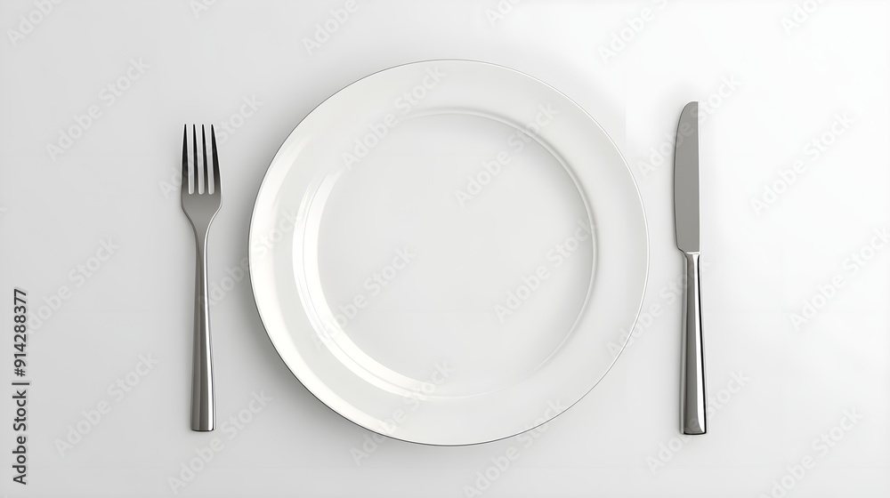 Plate, fork, knife, graphic resources on white background Plate, fork, knife, graphic resources on white background