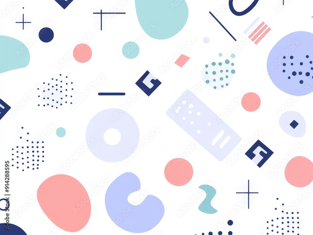 Abstract Geometric Pattern Blue, Pink and Teal Shapes on White Background - Abstract Art, Graphic Design, Minimalist, Modern, Geometric, Pattern Abstract Geometric Pattern Blue, Pink and Teal Shapes on White Background - Abstract Art, Graphic Design, Minimalist, Modern, Geometric, Pattern