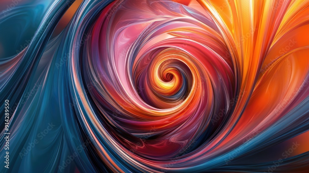 Dynamic 3D abstract background with spiraling shapes and vibrant hues, lively digital art Dynamic 3D abstract background with spiraling shapes and vibrant hues, lively digital art