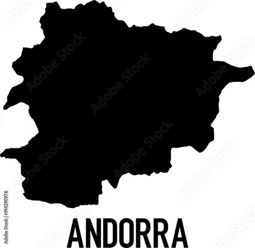 Andorra Map - World Map International vector template with High detailed isolated on white background - Vector