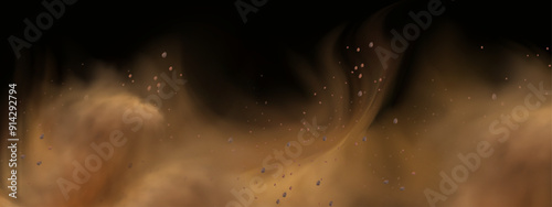  Brown sandstorm splash and  dirty ground with a textured wind effect.Yellow flying particles and stone.