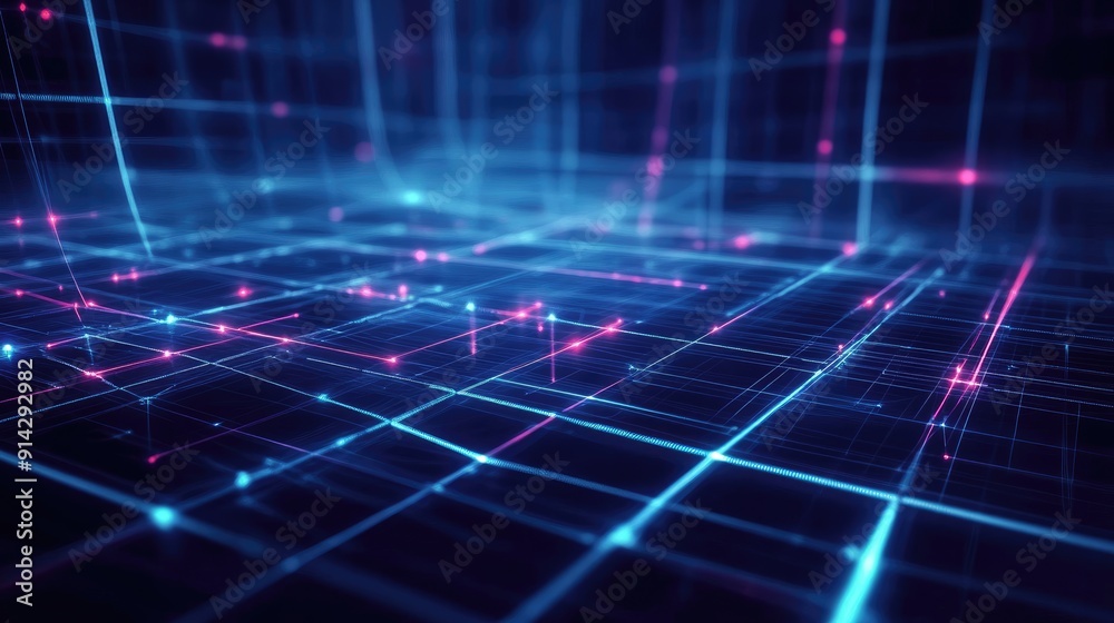 Futuristic 3D abstract background with digital grids and glowing lines, high-tech design Futuristic 3D abstract background with digital grids and glowing lines, high-tech design