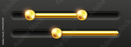 Loading bar or Slider bar. Vector clipart isolated on white background.