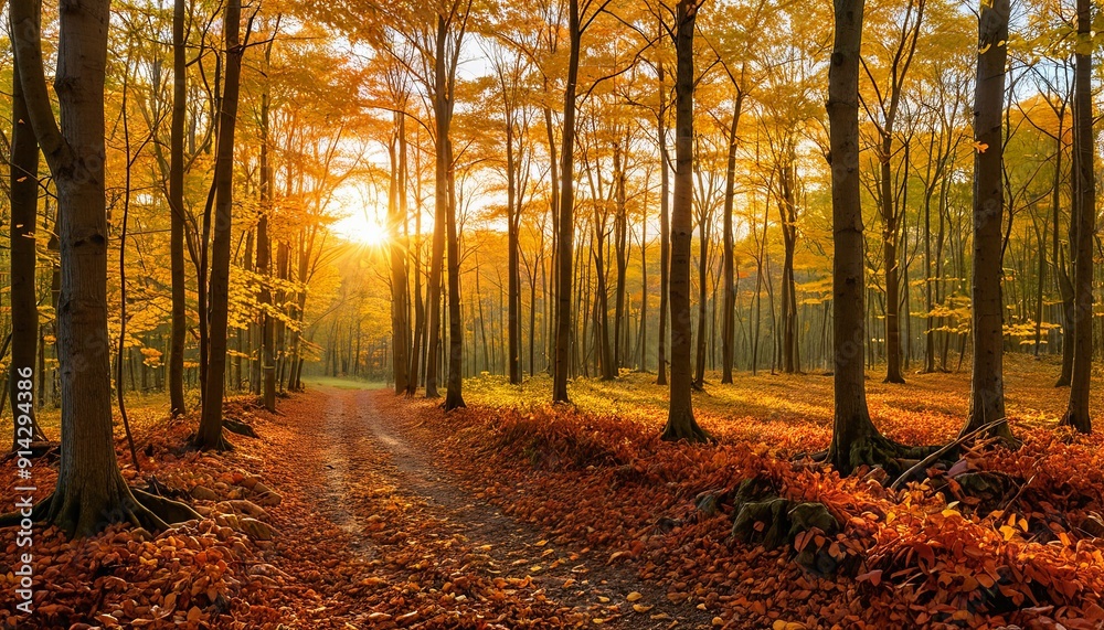 Obraz premium Autumn Colors in Golden Forest