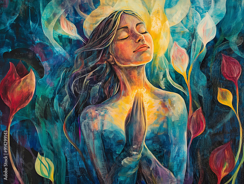 Release trapped emotions and heal from within, promoting emotional freedom and well-being. Ideal for therapy, self-care, and personal growth visuals. AI