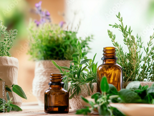 Nature’s herbs offer healing and restoration, promoting wellness through natural remedies. Ideal for holistic health, wellness, and alternative medicine visuals. AI